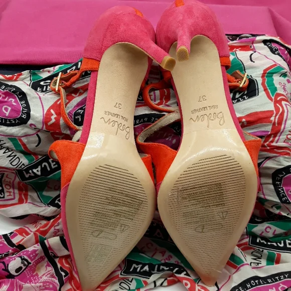 Boden Pink and Orange Heels - Picture 4 of 5